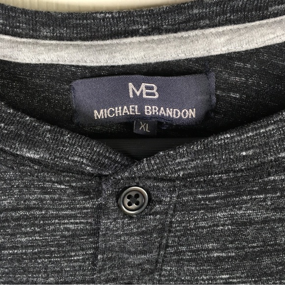 Michael Brandon XL Long Sleeve Dark Gray Short Sleeve Tshirt - Picture 2 of 8